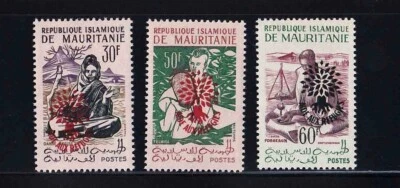 Juego Mauritania 1960 "Aide aux refugies" estampado en rojo LH-MNH Foto 1 de 2