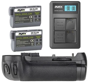 Poignée de batterie Ayex pour Nikon D850 + double chargeur USB + 2x EN-EL15B - Photo 1/10