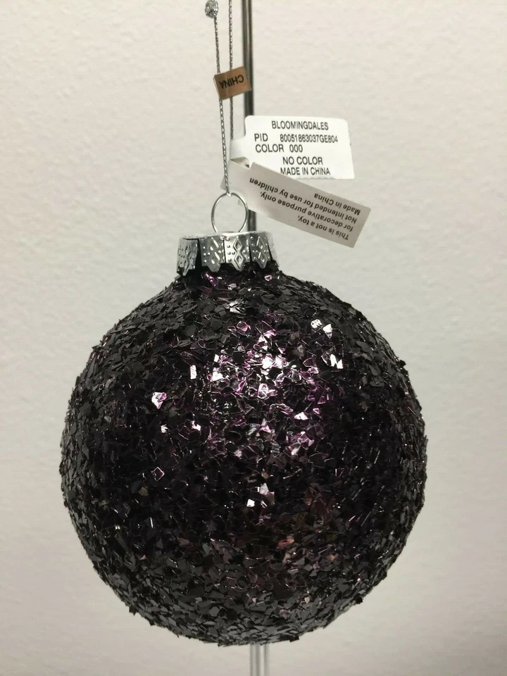 PURPLE GLASS BALL BASIC Christmas Ornament NEW - Image 1 of 2