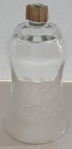 Vintage geätzte Glas Tannenzapfen & Grünzeug Klammer Votiv Tasse Kerzenhalter - Bild 1 von 9