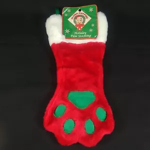 Dog Pet Christmas Small Paw Stocking 14" Plush Puppies Holidays PP01767 - Picture 1 of 5