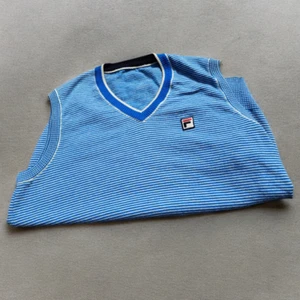 Fila Gilet tennis casual a righe pura lana made in Italy vintage 80S presunta S - Picture 1 of 8