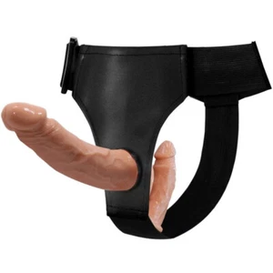 STRAP ON INDOSSABILE DONNA UOMO DOPPIO PENE DILDO PENETRAZIONE ANALE VAGINALE - Foto 1 di 6