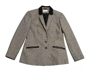 Toast Women's Moon Tweed 100% Wool Houndstooth Check Blazer Jacket ~ UK 12 - Picture 1 of 24