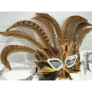 Feather Mask, Mardi Gra Feathered Mask, Carnival Mask, Party Mask for Kids - Picture 1 of 8