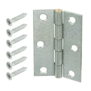 6-Pack Everbilt 2-1/2 inch Galvanized Steel Non-Removable Pin Narrow Door Hinges - Picture 1 of 2