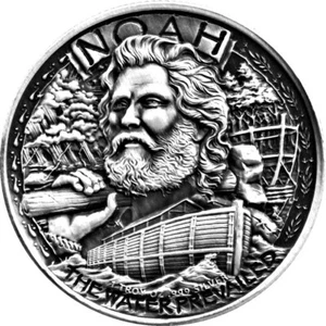 1 TROY OZ .999 FINE SILVER BULLION NOAHS ARK ANTIQUE FINISH ROUND BU - Picture 1 of 3