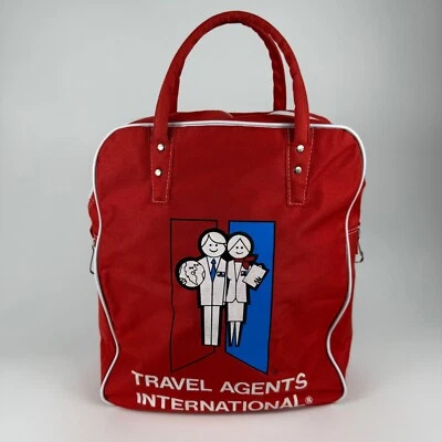 Vintage Travel Agents International Carry On Bag 1970s 1980s Era Airline Tote - Image 1 of 4