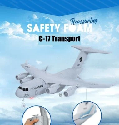 US Army C-17 Transport 14.6" Wingspan DIY RC Airplane 2.4G Gyro Aircraft Glider - Image 1 of 4