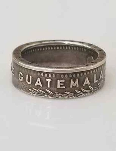 Guatemala Coin Ring | Unique Gift | Handmade Coin Ring - Bild 1 von 6
