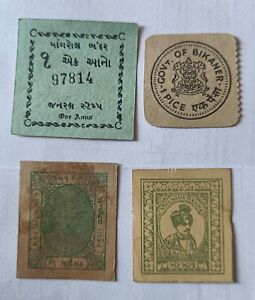 Emergency issue Indian  Banknote 4 different state issued in world war II rare.