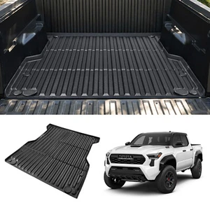5FT Truck Bed Mat,All Weather TPE Rubber Waterproof For 2024 Toyota Tacoma Black - Picture 1 of 10