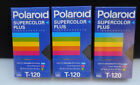Lot de 3 rubans vierges Polaroid Supercolor Plus T-120 VHS neufs scellés