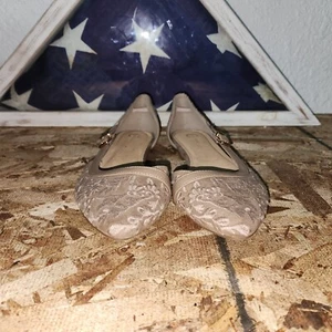 C est. 1946 Blumendruck flache transparente Damenschuhe (beige) – Größe 9 - Bild 1 von 8