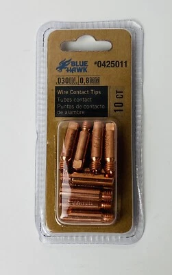 10 Pcs Blue Hawk .030” MIG Gun Contact Weld Tips #425011 For Lincoln 1 Inch Tip