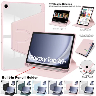 For Samsung Galaxy Tab A9+ A9 Plus 11.0" X210 Smart Cover Rotating Stand Case  - Image 1 of 4