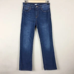 Pantalones de mezclilla azules regulares de pierna recta azul marino antiguo 14 para niños cintura ajustable - Imagen 1 de 6