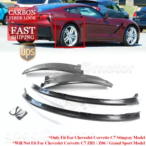 For Corvette C7 Z51 Stingray 2014-2019 Carbon Fiber Rear Wheel Trim Fender Flare - Picture 1 of 9