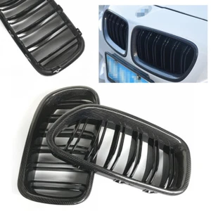 1 Pair Front Grille Double line For BMW 5-Series F10 Sedan 2010-2016 11 12 13 14 - Picture 1 of 6