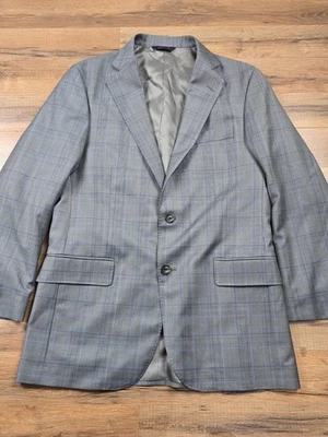 Brooks Brothers Blazer Mens 38R Grey Check 2 Button Zignone Italy Sport Coat - Image 1 of 4