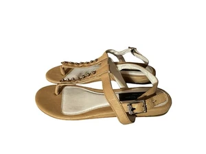 Rag & Bone Nieten Eli Leder Sandalen Gr. 38 / 7 beige - Bild 1 von 13