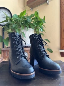 NEW Naturalizer Women Black Madalynn 2 Faux Leather Zipper/Lace-Up Ankle Boots 8 - Picture 1 of 9