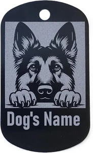 Militärstil personalisiert Deutscher Schäferhund ID-Schild - Namensschild für Haustierhalsband - Bild 1 von 62