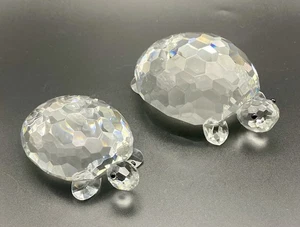 Vintage Paar Kristall Schildkröten Figuren / Briefbeschwerer. - Bild 1 von 24