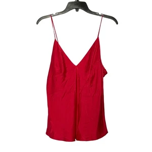 Fleur du Mal rotes Seiden-Tanktop mit V-Ausschnitt Camisole – Large - Bild 1 von 5