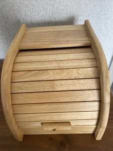 Mini Bread Bin Beech Apollo Heveawood Roll Top Preowned - Picture 1 of 8