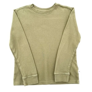 Tommy Bahama Olive Long Sleeve Crew Neck Ribbed Cuffs Shirt Boys Medium 7/8 - Picture 1 of 6