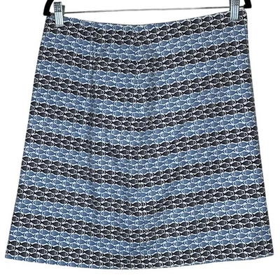 Falda lápiz Talbots nueva con etiquetas estampado de peces a rayas cremallera lateral náutica talla 10 Preppy Foto 1 de 4
