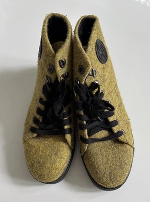 Zapato DEJA Eco Sneaks Bota Lana Mostaza Fieltro Cordones Tobillo Senderismo Mujer 8.5 Foto 1 de 4