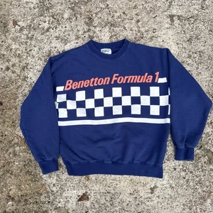 VTG Formula 1 Sweatshirt United Colors of Benetton Racing Team Size M Royal RARE - Picture 1 of 10