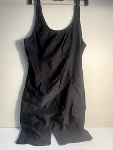 Vintage The Body Co Body schwarz Einteiler Nylon Lycra Spandex Stretch Aerobic XL - Bild 1 von 5