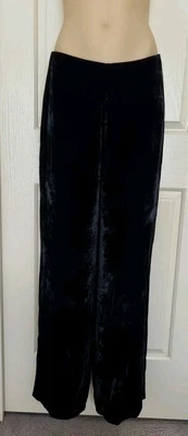 Pantalones Jean Paul Gaultier Mujer Negros Terciopelo Rayón/Seda Talla 10 🏷-3 Foto 1 de 4