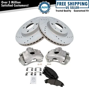 Front Ceramic Brake Pad, Performance Rotor & Caliper Kit for Ford - Picture 1 of 12