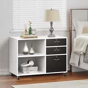 3-Drawers Lateral File Cabinet Wood Filling Cabinets Storage Organizer with Lock - Picture 1 of 10