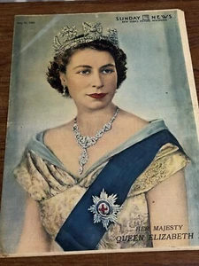 Vintage May 31 1953 Sunday News Queen Elizabeth Coronation Marylin Monroe Advert - Picture 1 of 8