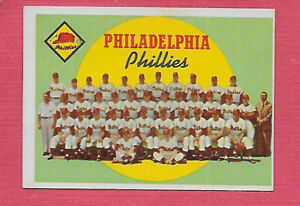 1959 Topps # 8 Philadelphia Phillies Team Checklist - VG