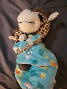 The Petting Zoo Giraffe Plush With Swaddled Baby - Picture 1 of 3