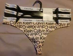 Calvin Klein Women's 3-PK Logo Thong Panty QP1259R-631 (Size LARGE) NWT MSRP $33 - Picture 1 of 13