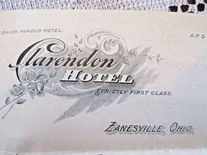1905 The Clarendon Hotel Zanesville Ohio - Imagen 1 de 3