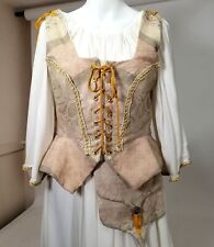 Renaissance Medieval Faire Dress M L Xl Beige Cream Chemise Vest Corset Purse