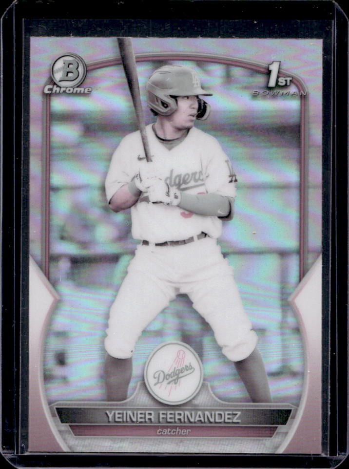 2023 Bowman Chrome Yeiner Fernandez 1st Prospect Pearl Refractor SP #BCP-138