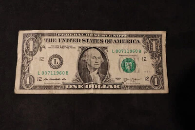 2013 ONE DOLLAR FANCY BIRTHDAY/ANNIVERSARY NOTE JULY 1, 1960  SN # D 19840107 C - Image 1 of 2