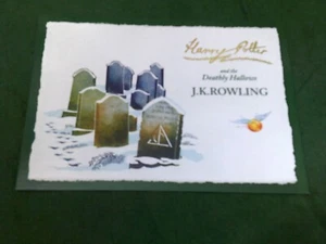 ENTERTAINMENT Books J K Rowling Harry Potter and the Deathly Hallows Promo card - Picture 1 of 1