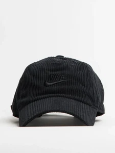 Nike Club Cap Unstructured Corduroy Hat Size M/L Triple Black FB5375 010 New - Picture 1 of 4