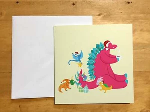 Cute Dinosaur Scene Christmas - Greeting Card - Picture 1 of 1