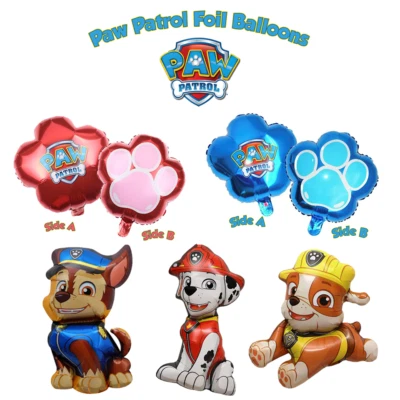 1Pc Paw Patrol Blue Paw Foil Balloon 38cm Double Sided Helium Balloon Chase AUS - image 1 of 4